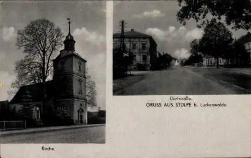 Ak Stülpe in der Mark, Dorfstraße, Kirche