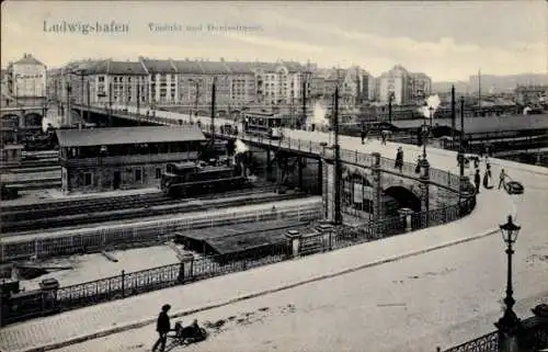 Ak Ludwigshafen am Rhein, Viadukt, Straßenpartie