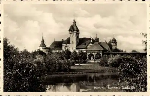 Ak Wrocław Breslau Schlesien, Südpark-Gaststätte