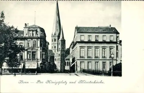 Ak Bonn am Rhein, Königsplatz, Münsterkirche