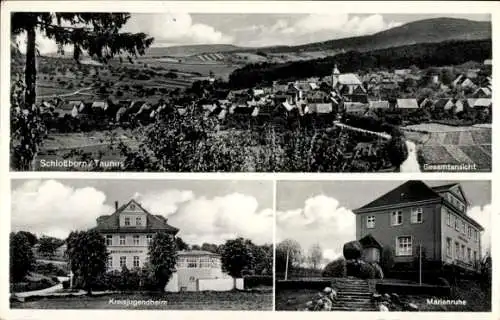 Ak Schloßborn Glashütten im Taunus, Gesamtansicht, Kreisjugendheim, Marienruhe