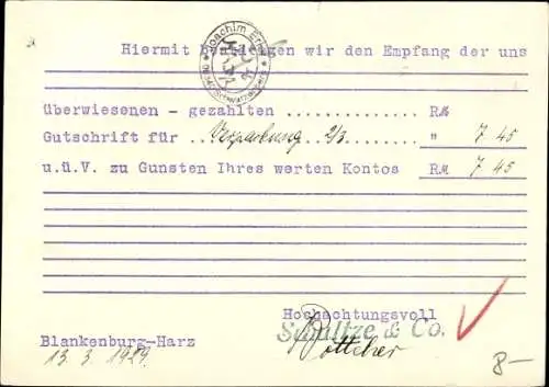 Ak Blankenburg am Harz, Schultze & Co., Harzer Samen Werke, Waldsamen, Baumschule