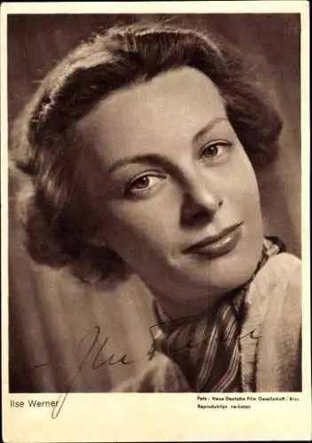 Ak Schauspielerin Ilse Werner, Portrait, Autogramm, Sängerin