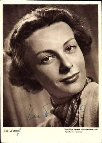 Ak Schauspielerin Ilse Werner, Portrait, Autogramm, Sängerin