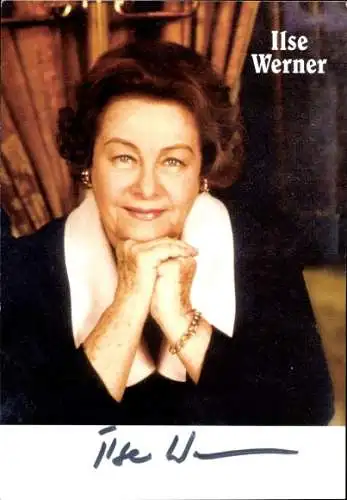 Ak Schauspielerin Ilse Werner, Portrait, Autogramm