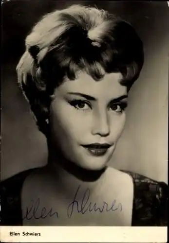 Ak Schauspielerin Ellen Schwiers, Der letzte Zeuge, Portrait, Autogramm