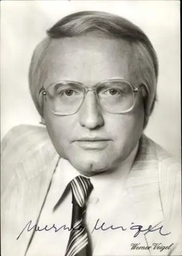 Ak Moderator Werner Veigel, Portrait, Autogramm