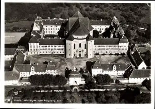 Ak Wiblingen Ulm an der Donau Baden, Fliegeraufnahme, Kloster