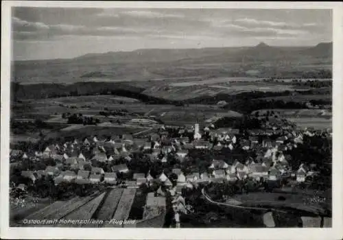 Ak Ostdorf Balingen im Zollernalbkreis Württemberg, Fliegeraufnahme, Hohenzollern