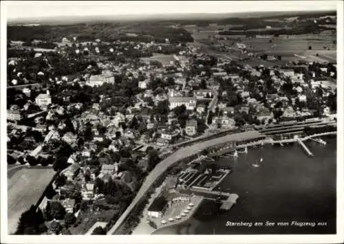 Ak Starnberg am Starnberger See Oberbayern, Fliegeraufnahme