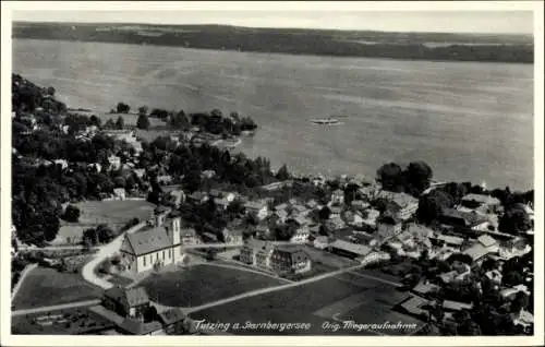 Ak Tutzing am Starnberger See Oberbayern, Fliegeraufnahme