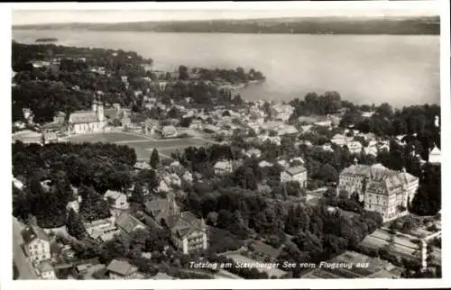 Ak Tutzing am Starnberger See Oberbayern, Fliegeraufnahme