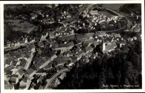 Ak Sulz am Neckar in Baden Württemberg, Fliegeraufnahme, Stadtpanorama