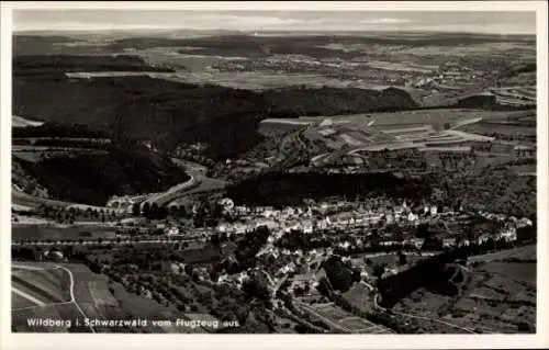 Ak Wildberg im Schwarzwald, Totalansicht, Fliegeraufnahme