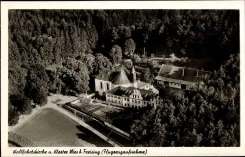 Ak Wies Steingaden in Oberbayern, Wieskirche, Wallfahrtskirche Wies, Fliegeraufnahme