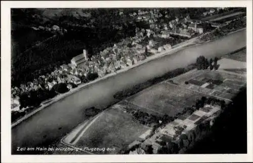 Ak Zell am Main Unterfranken, Fliegeraufnahme