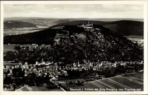 Ak Neustadt Breuberg im Odenwald Hessen, Fliegeraufnahme, Burg Breuberg