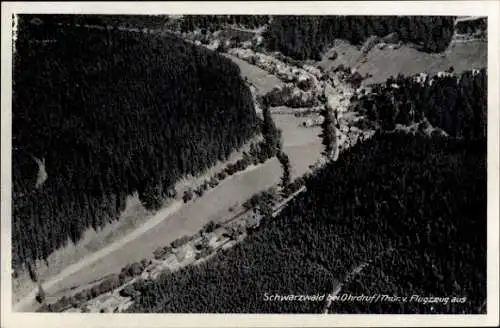 Ak Schwarzwald Ohrdruf in Thüringen, Fliegeraufnahme