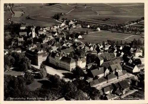 Ak Bad Wurzach in Oberschwaben, Fliegeraufnahme, Salvatorkolleg