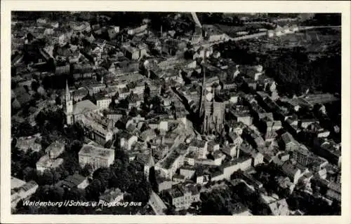 Ak Wałbrzych Waldenburg Schlesien, Fliegeraufnahme