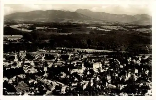 Ak Traunstein in Oberbayern, Fliegeraufnahme