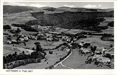 Ak Hottingen Rickenbach im Hotzenwald, Fliegeraufnahme, Gasthaus zur Sonne