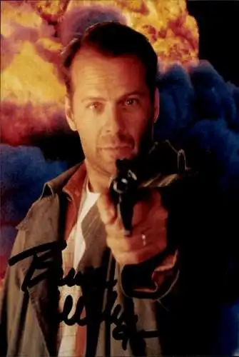 Foto Schauspieler Bruce Willis, Autogramm