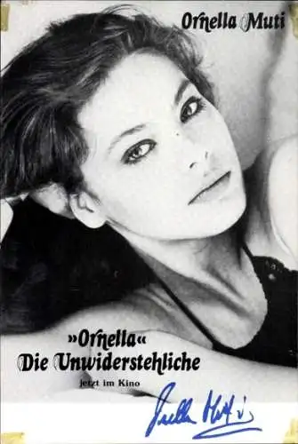 Foto Schauspielerin Ornella Muti, Portrait, Autogramm