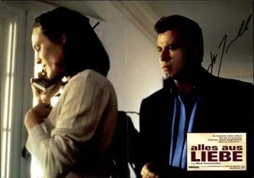 Foto Schauspieler John Travolta, Filmszene Alles aus Liebe, Autogramm