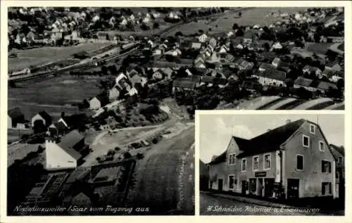 Ak Niederlinxweiler St. Wendel im Saarland, Fliegeraufnahme, Geschäftshaus H. Schneider