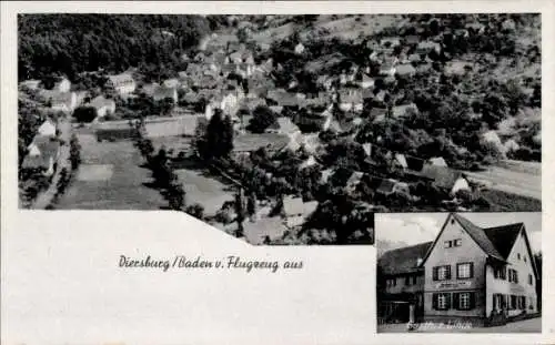 Ak Diersburg Hohberg im Schwarzwald Baden, Fliegeraufnahme, Gasthaus zur Linde, Inh. W. Henninger