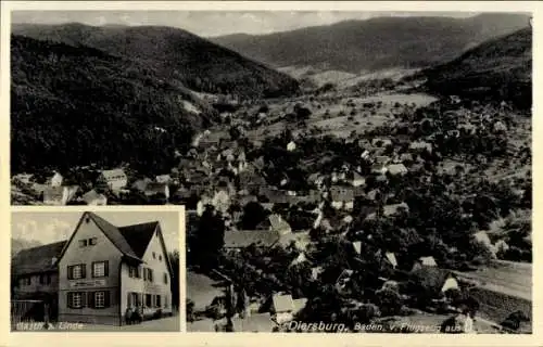 Ak Diersburg Hohberg im Schwarzwald Baden, Fliegeraufnahme, Gasthaus zur Linde, Inh. W. Henninger