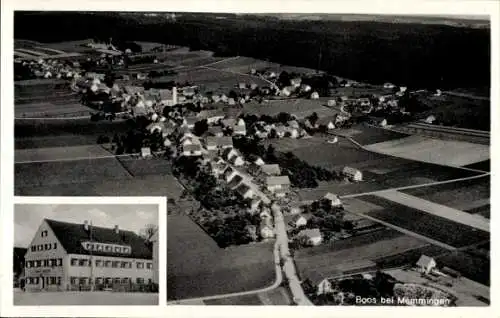 Ak Boos (bei Memmingen) in Schwaben, Fliegeraufnahme, Gasthaus z. Hirsch A. Urban