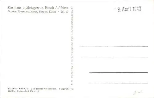 Ak Boos (bei Memmingen) in Schwaben, Fliegeraufnahme, Gasthaus z. Hirsch A. Urban