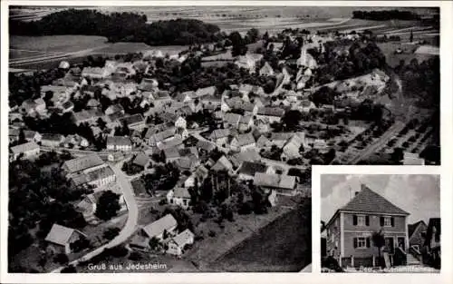 Ak Jedesheim Illertissen in Schwaben, Fliegeraufnahme, Lebensmittelhaus Jos. Beer