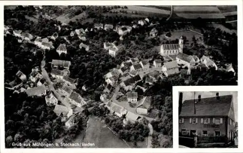 Ak Mühlingen in Baden, Fliegeraufnahme, Bäckerei Andreas Breinlinger