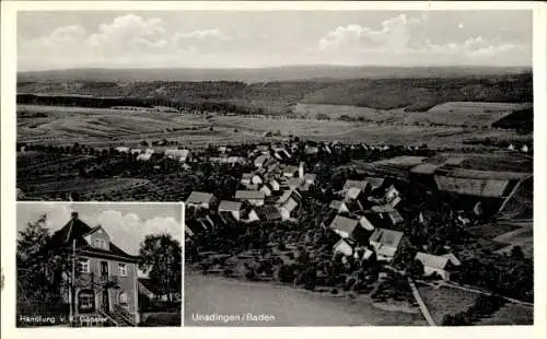 Ak Unadingen Löffingen im Schwarzwald, Fliegeraufnahme, Geschäftshaus K. Gänsler