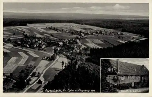 Ak Agenbach Neuweiler im Schwarzwald, Fliegeraufnahme, Gasth. z. Lamm