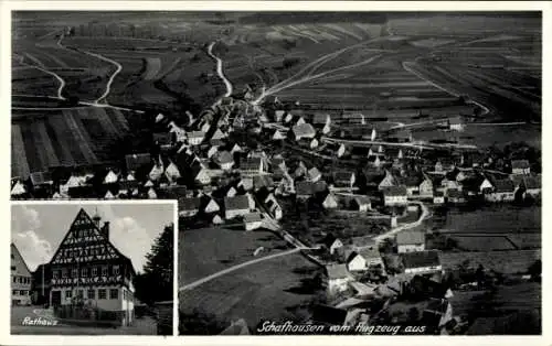 Ak Schafhausen Weil der Stadt in Württemberg, Fliegeraufnahme, Rathaus