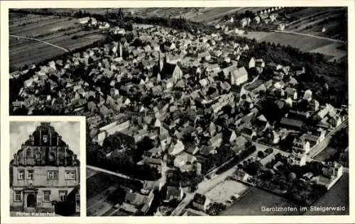 Ak Gerolzhofen in Unterfranken, Fliegeraufnahme, Hotel Kaiserhof