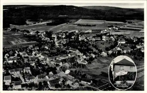 Ak Otzenhausen Nonnweiler im Saarland, Fliegeraufnahme, Cafe Hunnenring