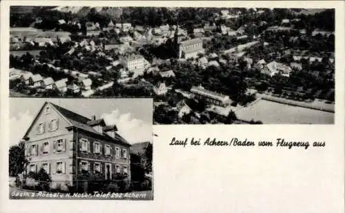 Ak Lauf in Baden Schwarzwald, Fliegeraufnahme, Gasthaus zum Rössel