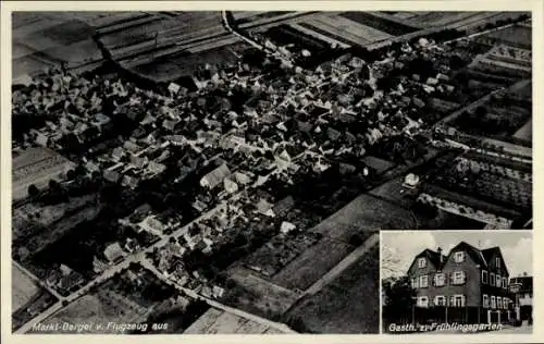 Ak Marktbergel Mittelfranken, Fliegeraufnahme, Gasth. z. Frühlingsgarten