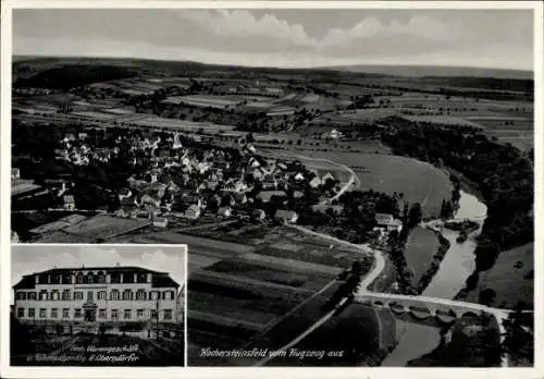 Ak Kochersteinsfeld Hardthausen am Kocher, Fliegeraufnahme, Geschäftshaus F. Oberndörfer