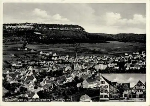 Ak Spaichingen in Württemberg, Dreifaltigkeitsberg, Fliegeraufnahme, Hotel Oßwald