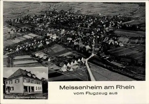 Ak Meißenheim am Rhein Baden, Fliegeraufnahme, Bäckerei und Geschäftshaus Richard Kammerer