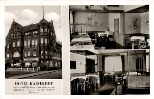 Ak Oberlahnstein Lahnstein am Rhein, Hotel Kaiserhof, Außenansicht, Innenansichten