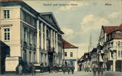 Ak Jelgava Mitau Lettland, Gasthof zum kurischen Hause