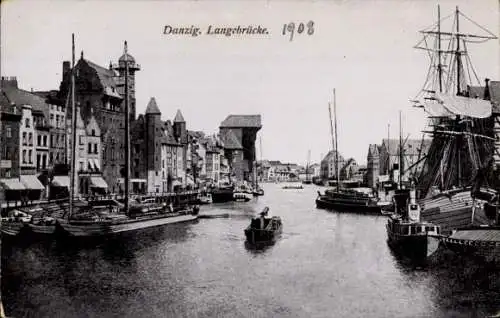 Ak Gdańsk Danzig, Langebrücke