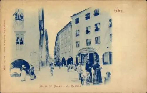 Ak Gorizia Görz Friuli Venezia Giulia, Piazza del Duomo e via Rastello